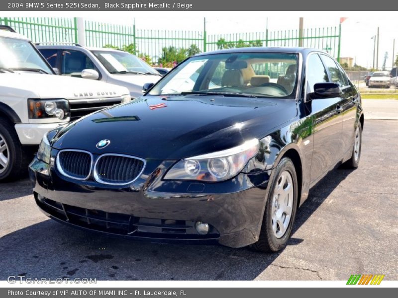 Black Sapphire Metallic / Beige 2004 BMW 5 Series 525i Sedan