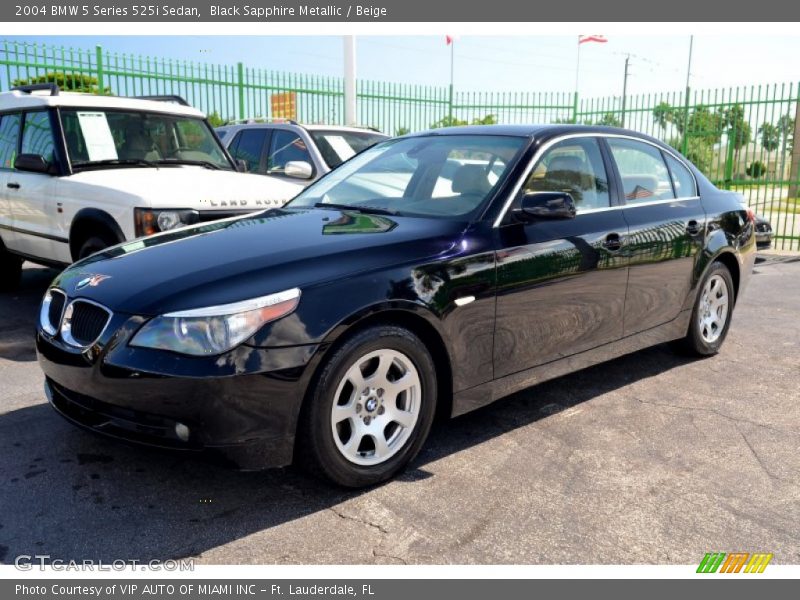 Black Sapphire Metallic / Beige 2004 BMW 5 Series 525i Sedan