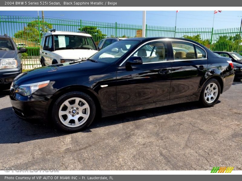 Black Sapphire Metallic / Beige 2004 BMW 5 Series 525i Sedan