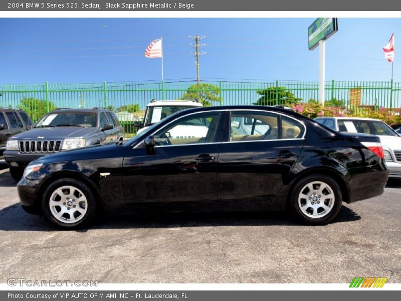 Black Sapphire Metallic / Beige 2004 BMW 5 Series 525i Sedan
