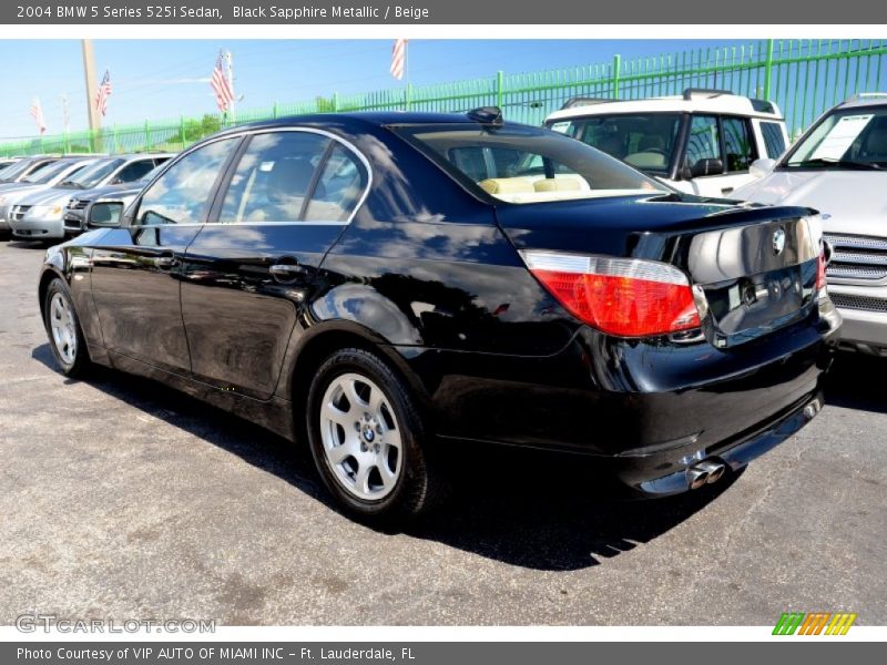 Black Sapphire Metallic / Beige 2004 BMW 5 Series 525i Sedan
