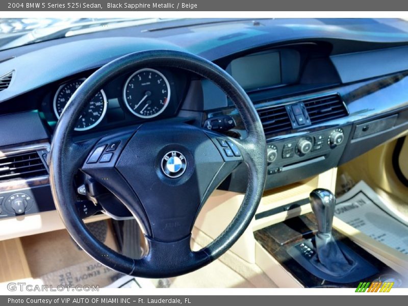 Black Sapphire Metallic / Beige 2004 BMW 5 Series 525i Sedan