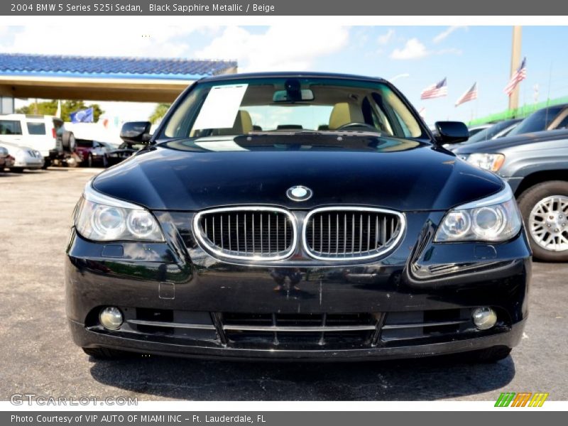 Black Sapphire Metallic / Beige 2004 BMW 5 Series 525i Sedan
