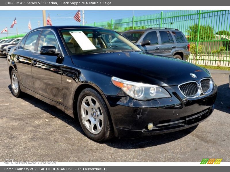 Black Sapphire Metallic / Beige 2004 BMW 5 Series 525i Sedan