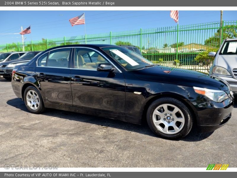 Black Sapphire Metallic / Beige 2004 BMW 5 Series 525i Sedan
