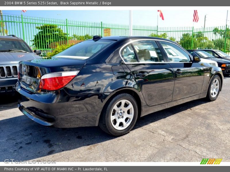 Black Sapphire Metallic / Beige 2004 BMW 5 Series 525i Sedan