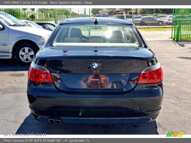 Black Sapphire Metallic / Beige 2004 BMW 5 Series 525i Sedan