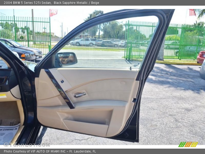 Black Sapphire Metallic / Beige 2004 BMW 5 Series 525i Sedan