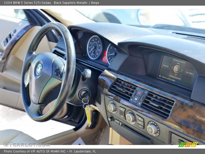 Black Sapphire Metallic / Beige 2004 BMW 5 Series 525i Sedan