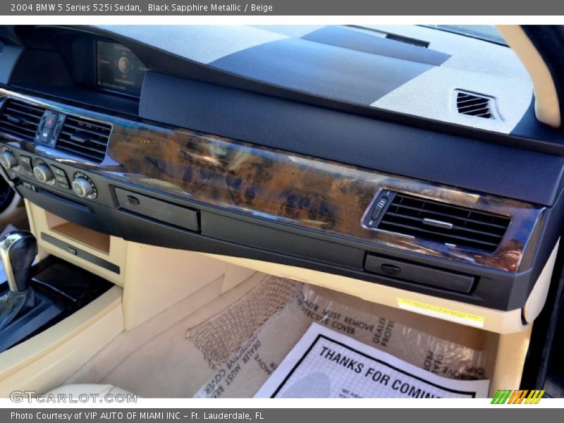 Black Sapphire Metallic / Beige 2004 BMW 5 Series 525i Sedan