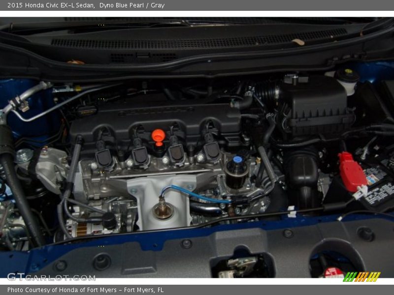 Dyno Blue Pearl / Gray 2015 Honda Civic EX-L Sedan