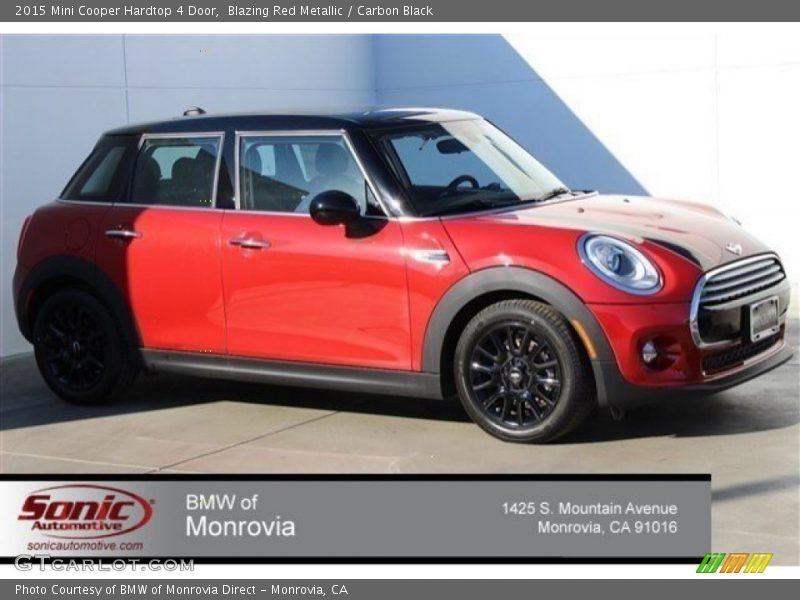Blazing Red Metallic / Carbon Black 2015 Mini Cooper Hardtop 4 Door