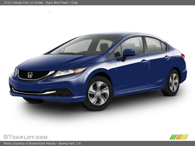 Dyno Blue Pearl / Gray 2015 Honda Civic LX Sedan