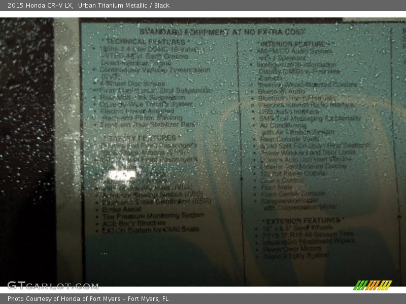 Urban Titanium Metallic / Black 2015 Honda CR-V LX