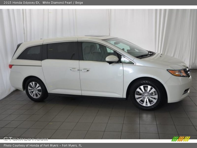 White Diamond Pearl / Beige 2015 Honda Odyssey EX