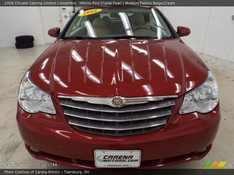 Inferno Red Crystal Pearl / Medium Pebble Beige/Cream 2008 Chrysler Sebring Limited Convertible