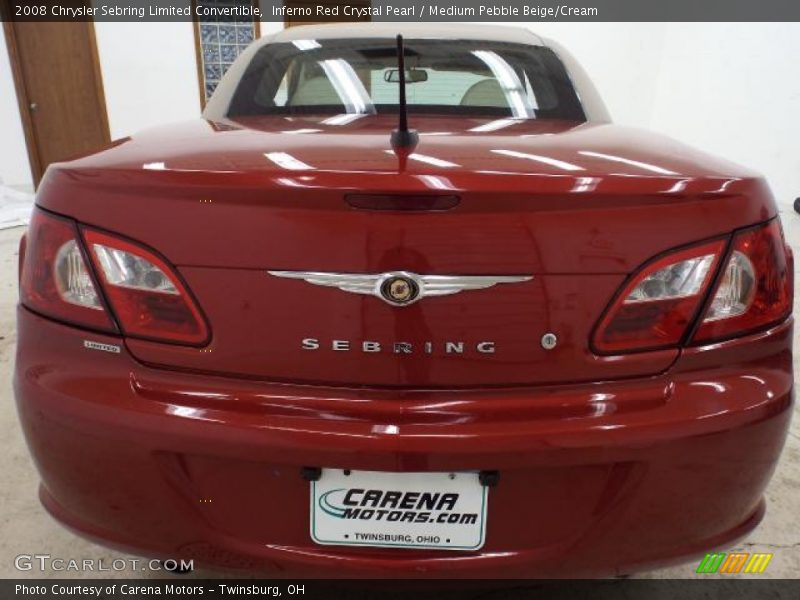 Inferno Red Crystal Pearl / Medium Pebble Beige/Cream 2008 Chrysler Sebring Limited Convertible