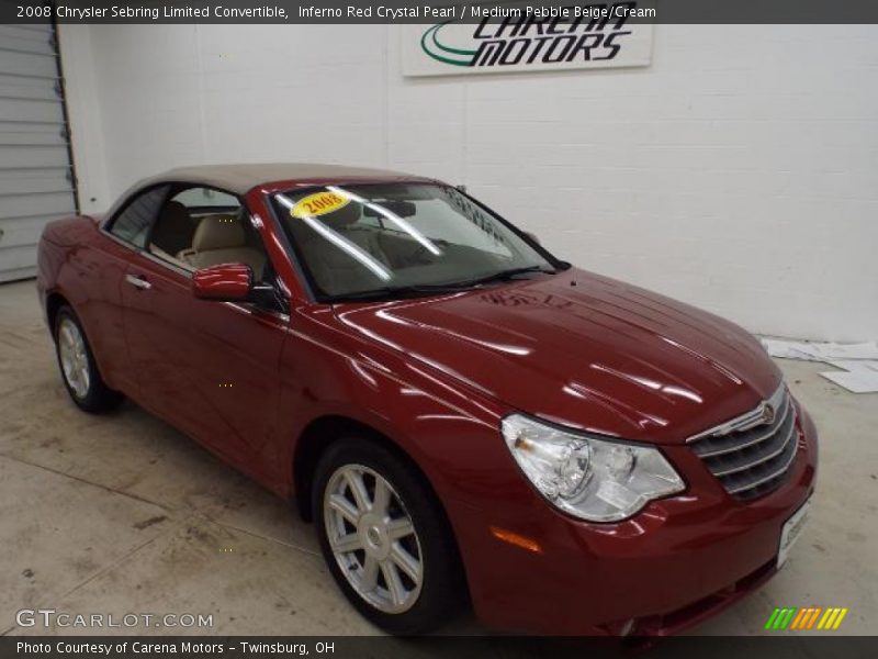 Inferno Red Crystal Pearl / Medium Pebble Beige/Cream 2008 Chrysler Sebring Limited Convertible