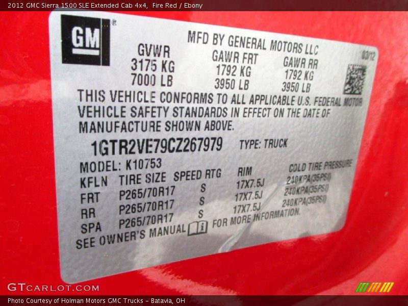 Fire Red / Ebony 2012 GMC Sierra 1500 SLE Extended Cab 4x4