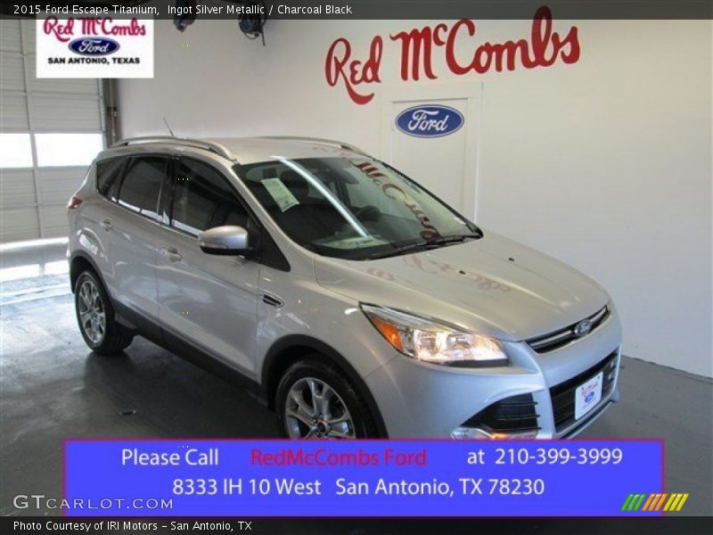 Ingot Silver Metallic / Charcoal Black 2015 Ford Escape Titanium