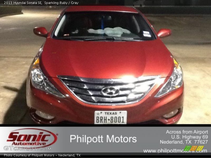 Sparkling Ruby / Gray 2013 Hyundai Sonata SE