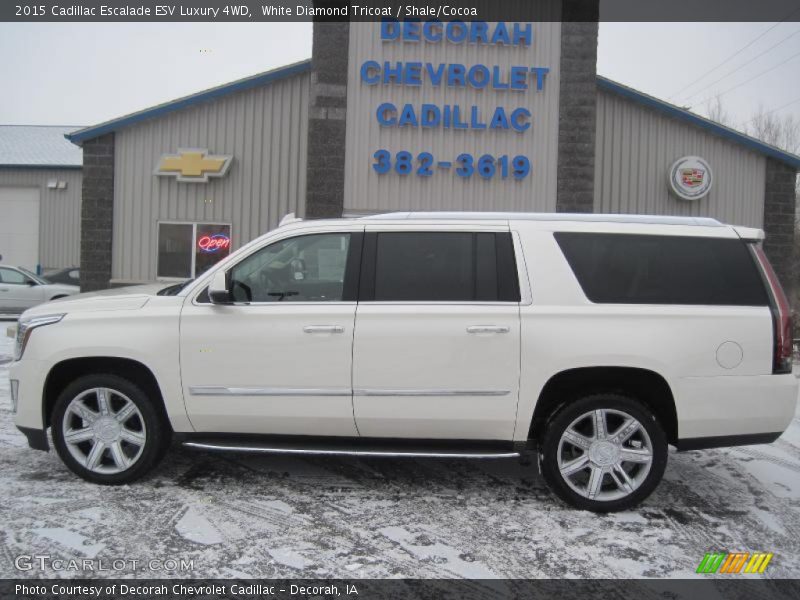 White Diamond Tricoat / Shale/Cocoa 2015 Cadillac Escalade ESV Luxury 4WD