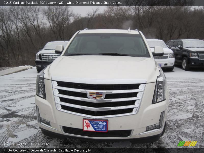 White Diamond Tricoat / Shale/Cocoa 2015 Cadillac Escalade ESV Luxury 4WD