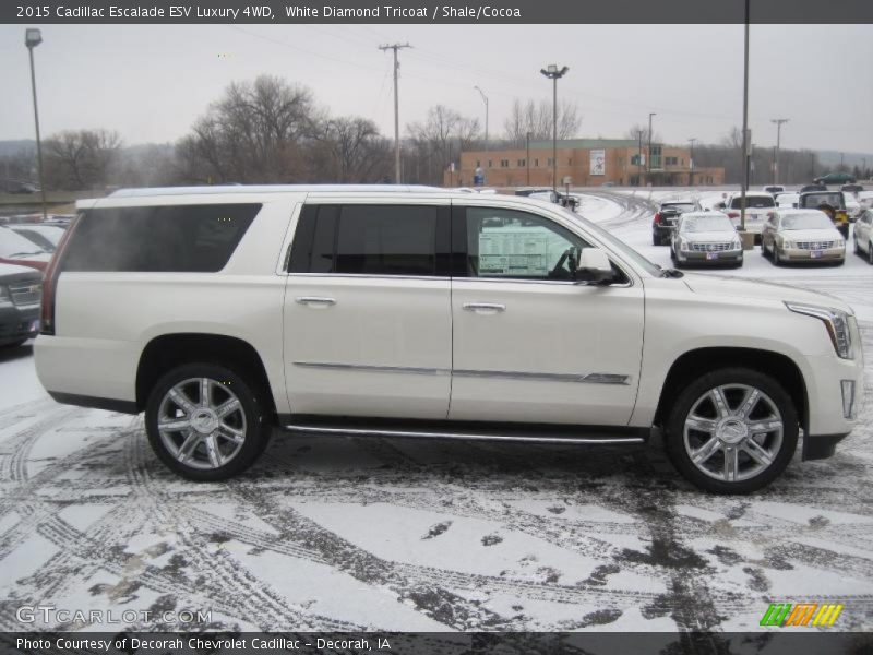 White Diamond Tricoat / Shale/Cocoa 2015 Cadillac Escalade ESV Luxury 4WD