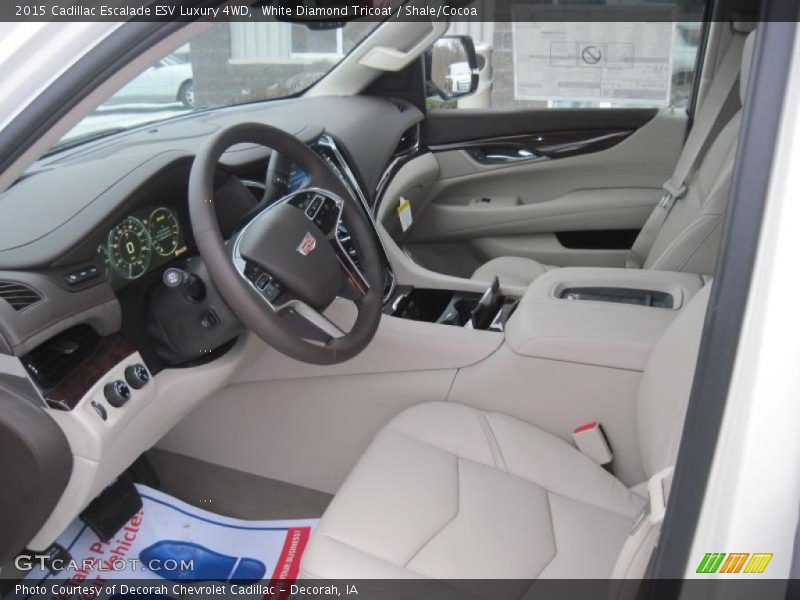 White Diamond Tricoat / Shale/Cocoa 2015 Cadillac Escalade ESV Luxury 4WD