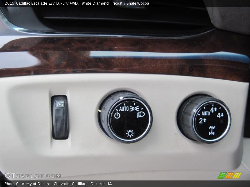 White Diamond Tricoat / Shale/Cocoa 2015 Cadillac Escalade ESV Luxury 4WD