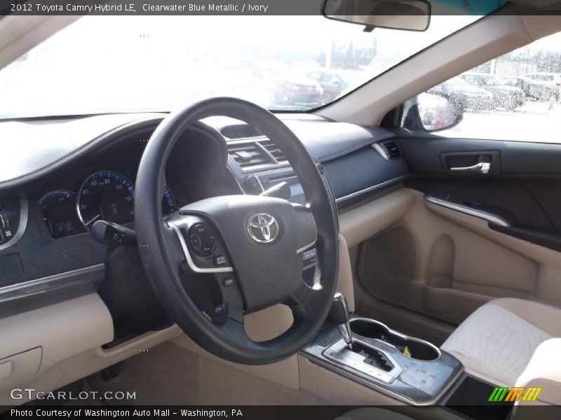 Clearwater Blue Metallic / Ivory 2012 Toyota Camry Hybrid LE