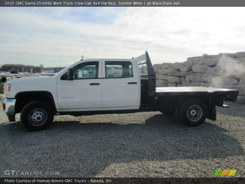 Summit White / Jet Black/Dark Ash 2015 GMC Sierra 3500HD Work Truck Crew Cab 4x4 Flat Bed