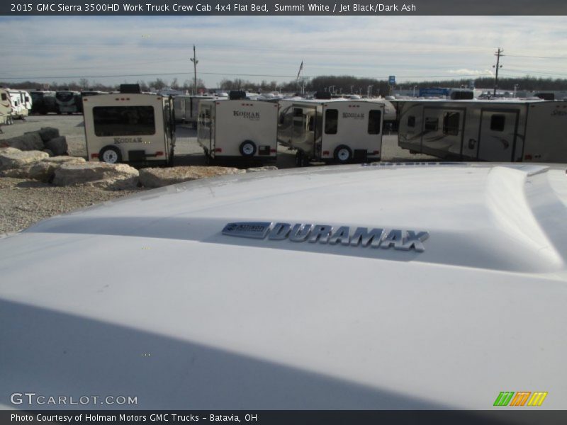 Summit White / Jet Black/Dark Ash 2015 GMC Sierra 3500HD Work Truck Crew Cab 4x4 Flat Bed