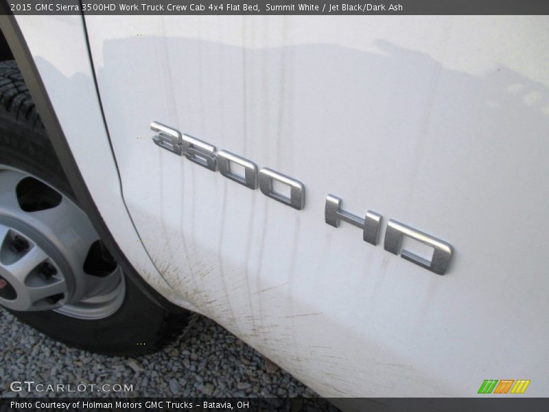 Summit White / Jet Black/Dark Ash 2015 GMC Sierra 3500HD Work Truck Crew Cab 4x4 Flat Bed