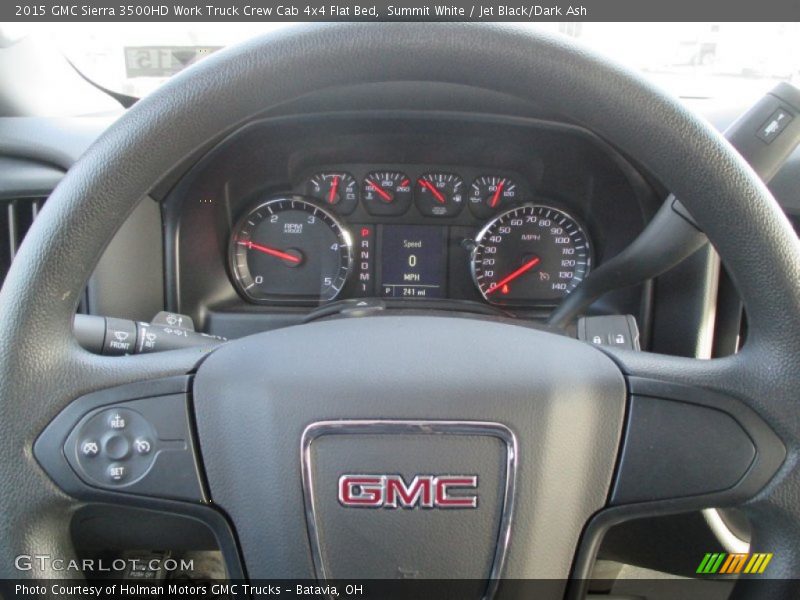 Summit White / Jet Black/Dark Ash 2015 GMC Sierra 3500HD Work Truck Crew Cab 4x4 Flat Bed