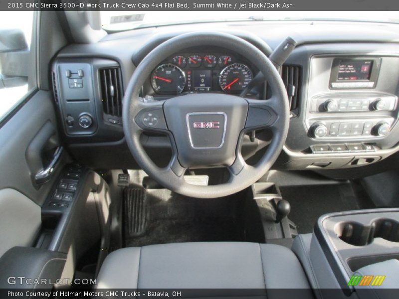 Summit White / Jet Black/Dark Ash 2015 GMC Sierra 3500HD Work Truck Crew Cab 4x4 Flat Bed