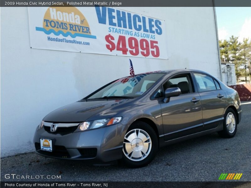 Polished Metal Metallic / Beige 2009 Honda Civic Hybrid Sedan