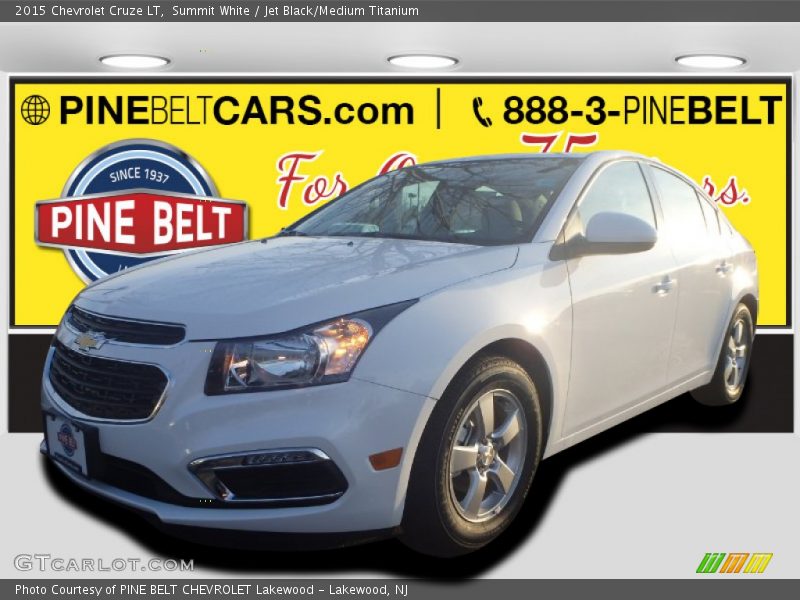Summit White / Jet Black/Medium Titanium 2015 Chevrolet Cruze LT