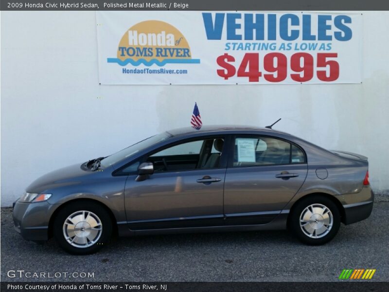 Polished Metal Metallic / Beige 2009 Honda Civic Hybrid Sedan