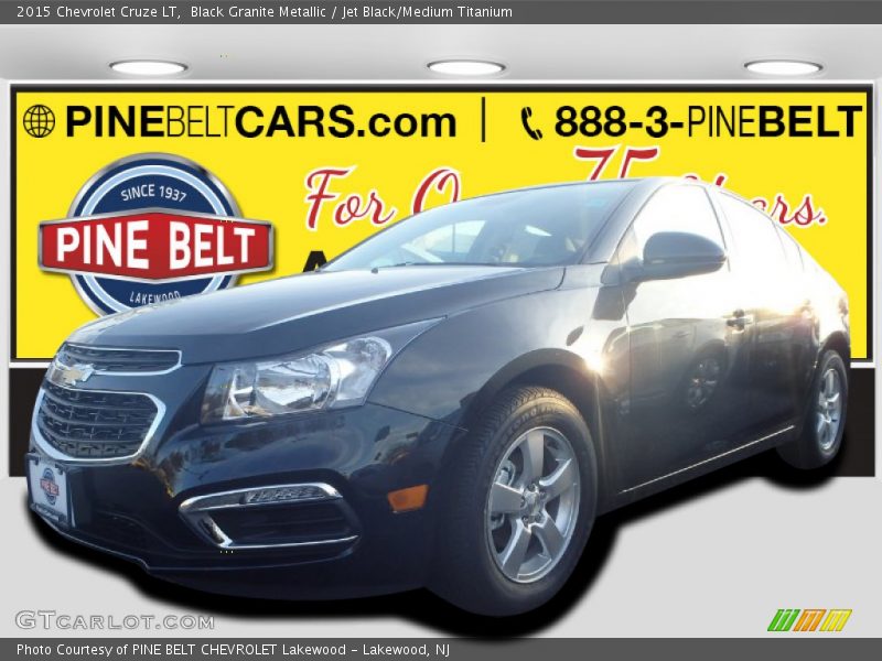 Black Granite Metallic / Jet Black/Medium Titanium 2015 Chevrolet Cruze LT