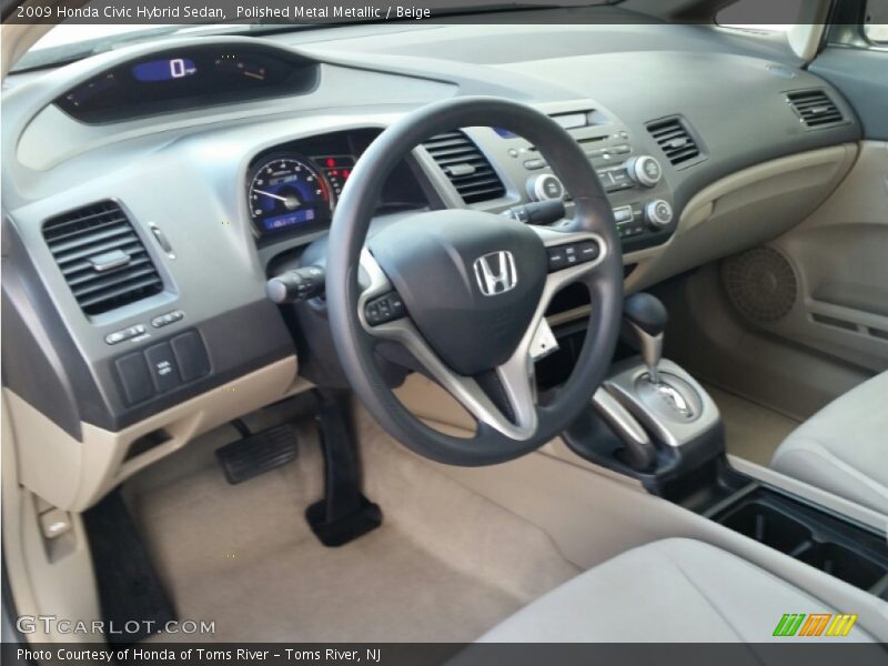 Polished Metal Metallic / Beige 2009 Honda Civic Hybrid Sedan
