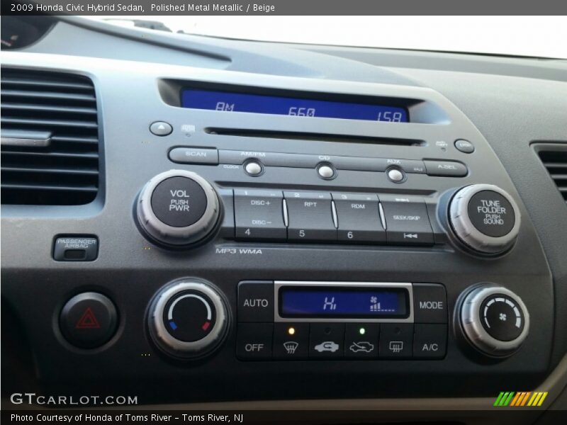 Polished Metal Metallic / Beige 2009 Honda Civic Hybrid Sedan