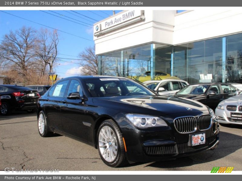 Black Sapphire Metallic / Light Saddle 2014 BMW 7 Series 750Li xDrive Sedan