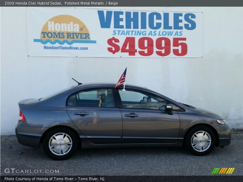 Polished Metal Metallic / Beige 2009 Honda Civic Hybrid Sedan