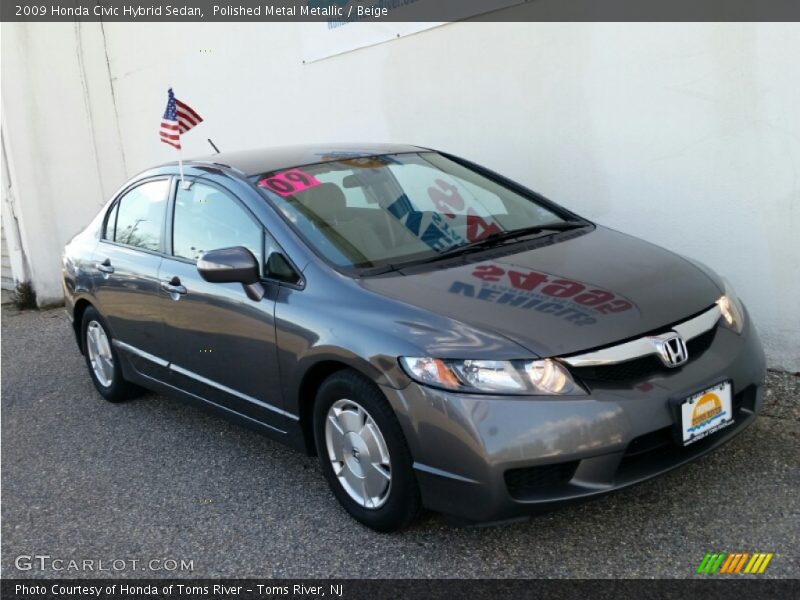 Polished Metal Metallic / Beige 2009 Honda Civic Hybrid Sedan