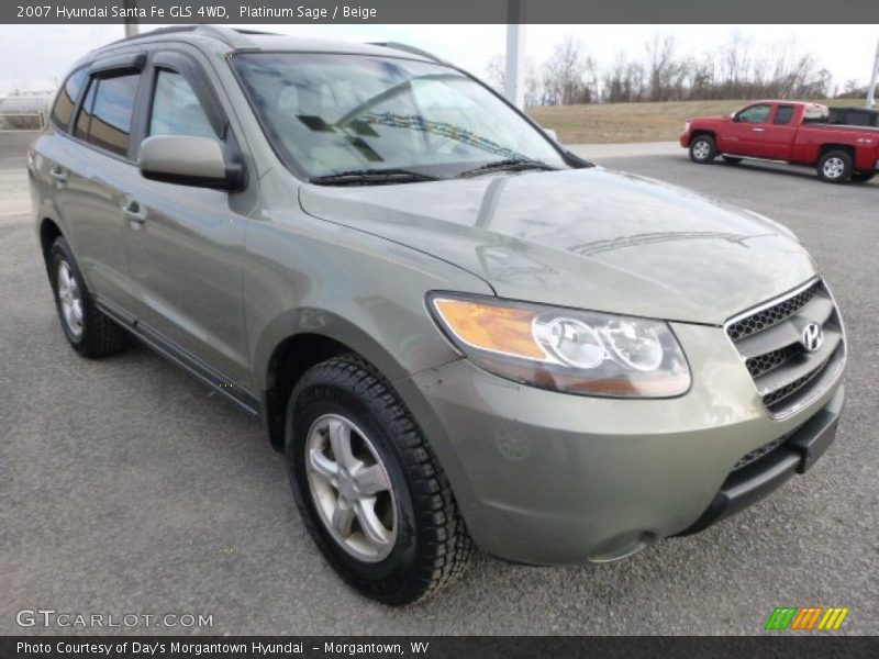 Platinum Sage / Beige 2007 Hyundai Santa Fe GLS 4WD