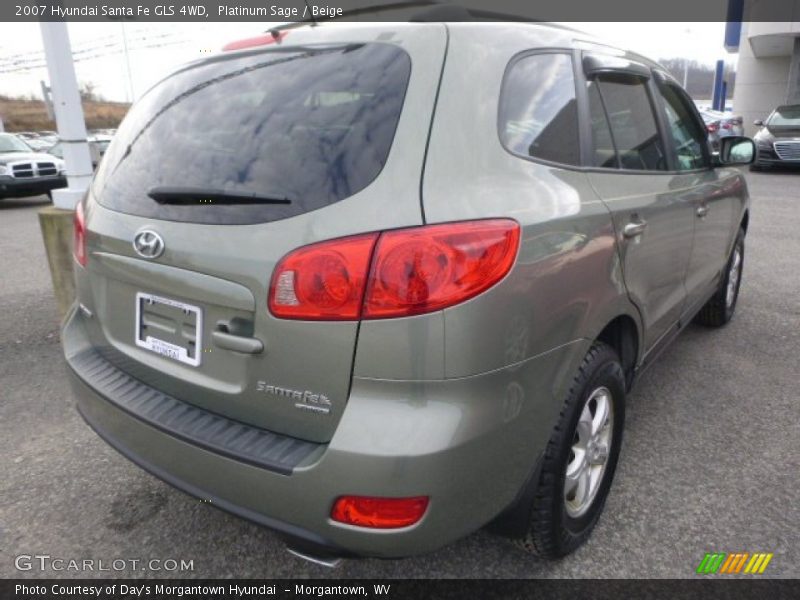 Platinum Sage / Beige 2007 Hyundai Santa Fe GLS 4WD