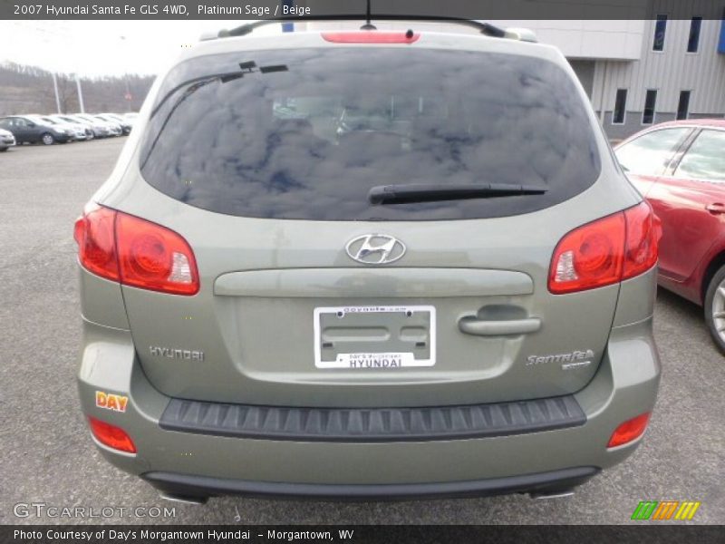 Platinum Sage / Beige 2007 Hyundai Santa Fe GLS 4WD