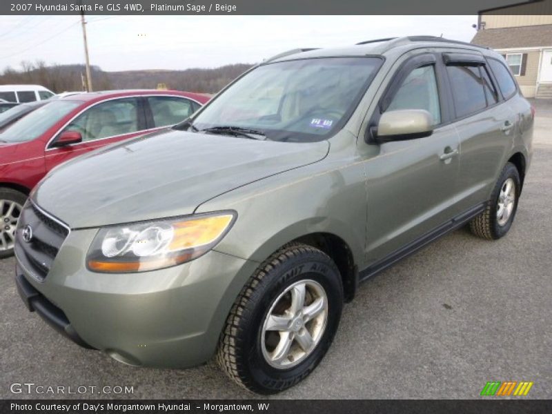 Platinum Sage / Beige 2007 Hyundai Santa Fe GLS 4WD