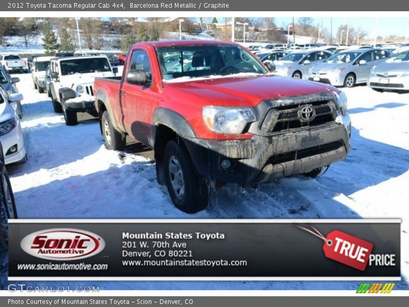 Barcelona Red Metallic / Graphite 2012 Toyota Tacoma Regular Cab 4x4